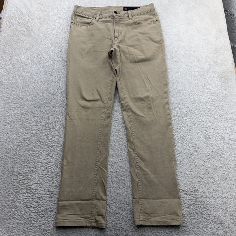 Roark Highway 128 Straight Fit Denim Pants Khaki Tan Mens 32x32 HWY 128 Jeans